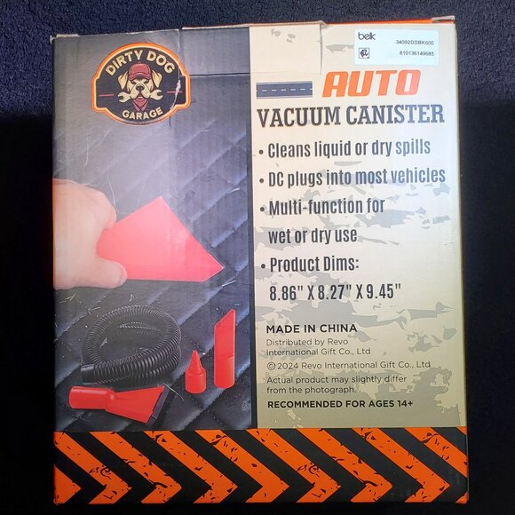 AUTO CANISTER VACUUM...WET OR DRY USE...DC PLUG POWER SOURCE...NEW WITH TAG - Picture 2 of 3